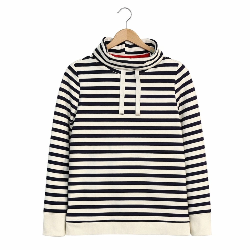 NWOT St. John’s Bay Nautical Stripe Cowl Neck Top